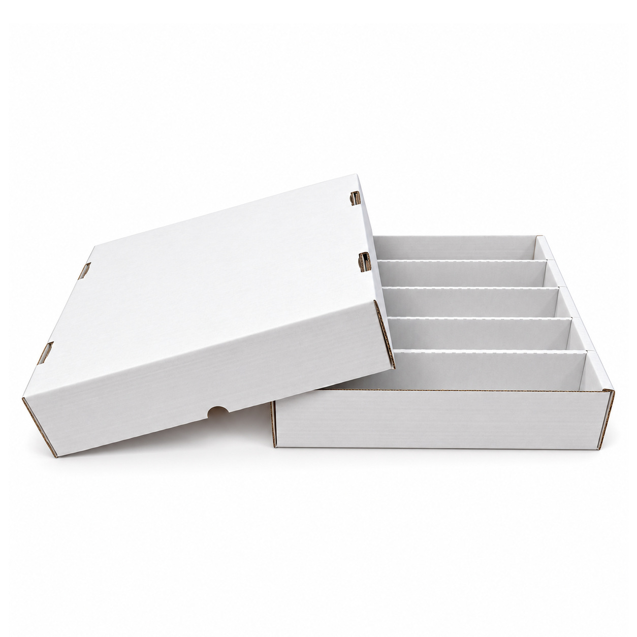 Dracoon 7K Card Storage Box half geopend met vijf vakken