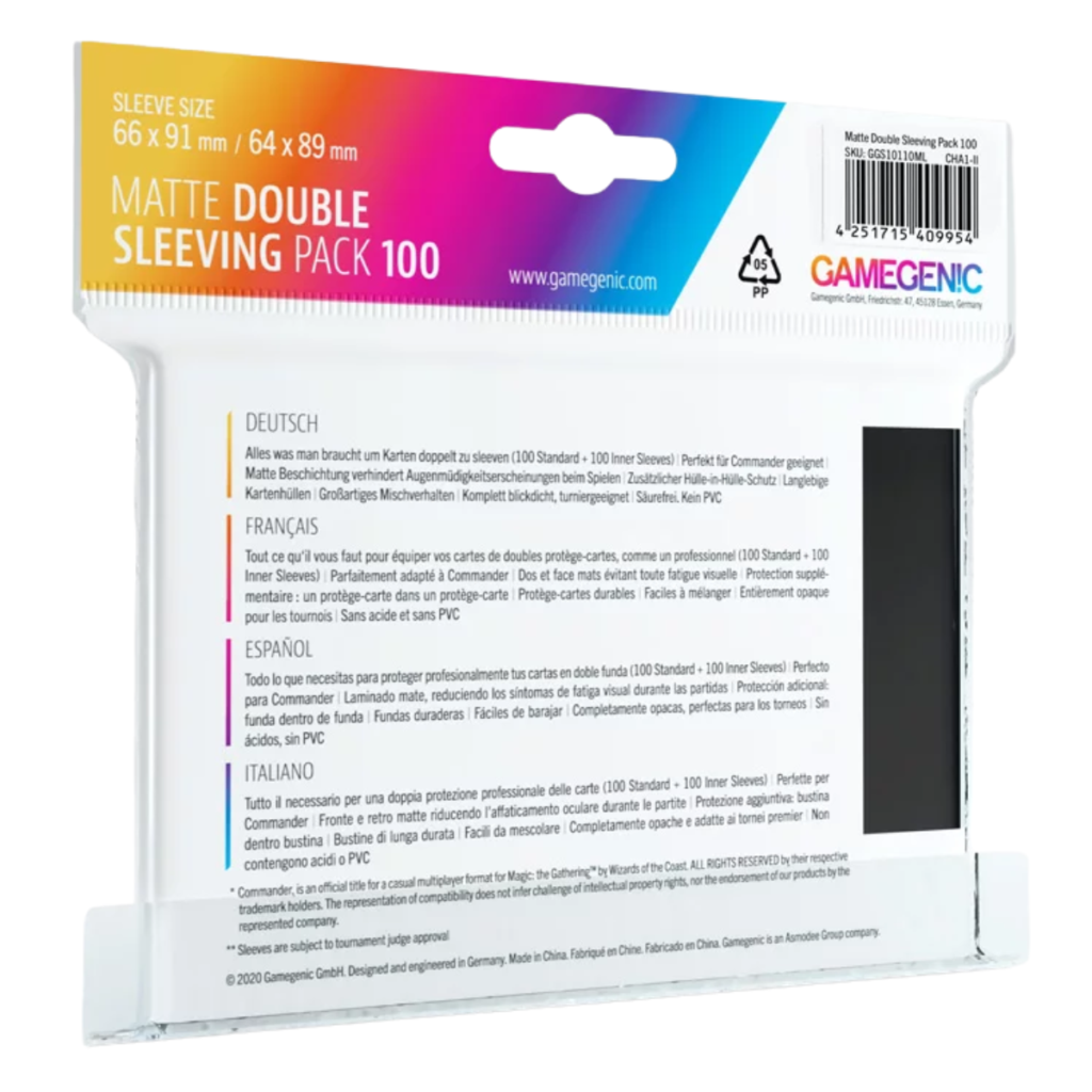 Gamegenic - Matte Double Sleeving Pack 100x