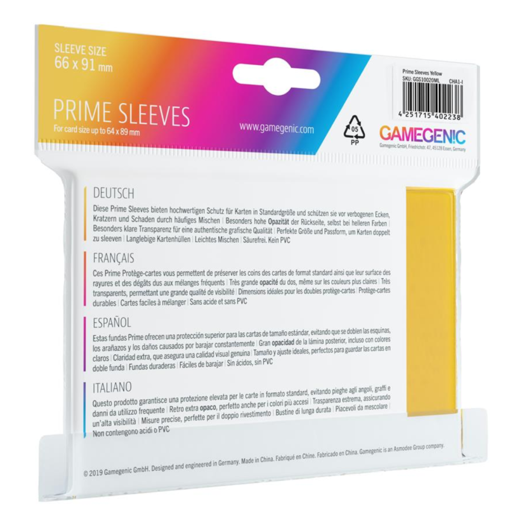 Gamegenic - Prime Sleeves Yellow 100x