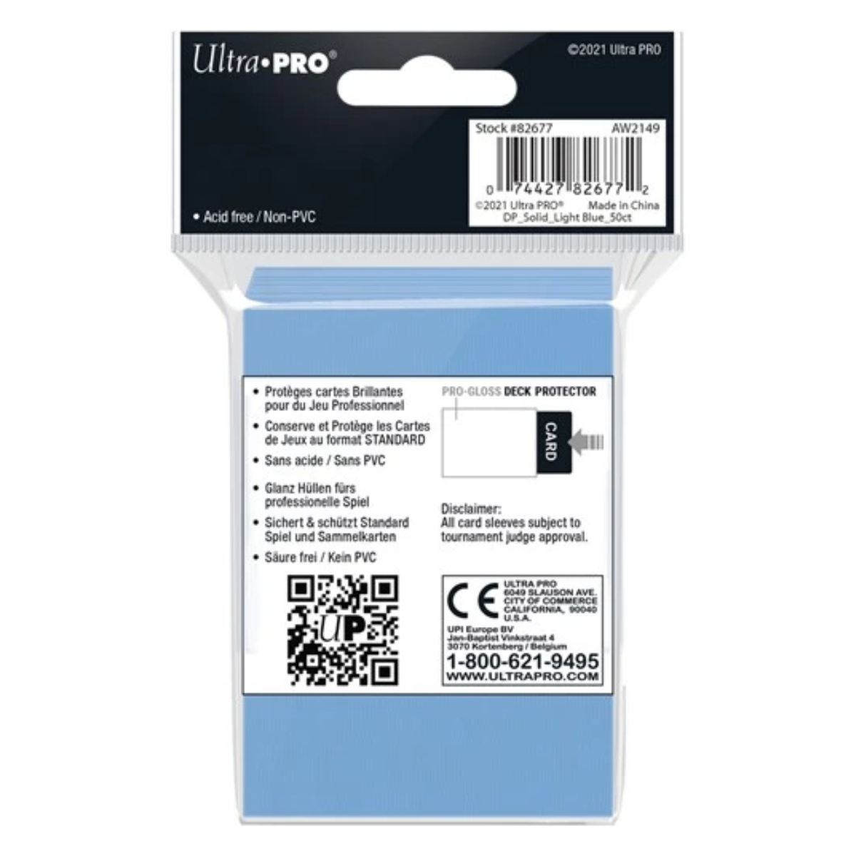 Ultra Pro - Sleeves Gloss Light Blue - Afbeelding 2