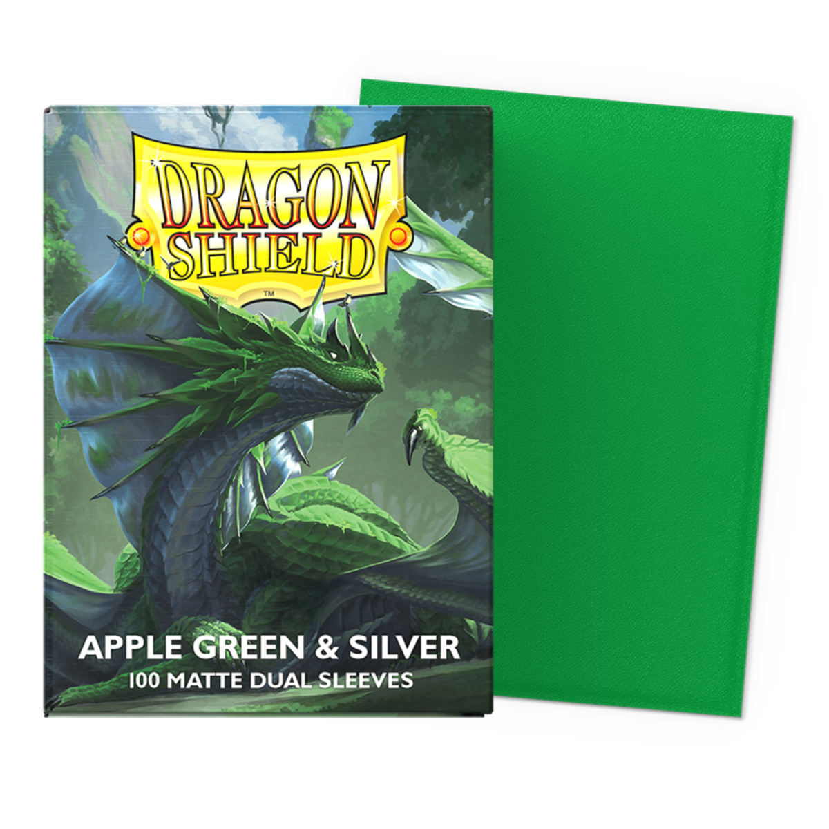 Dragon Shield - Matte Dual Sleeves Apple Green And Silver 100x