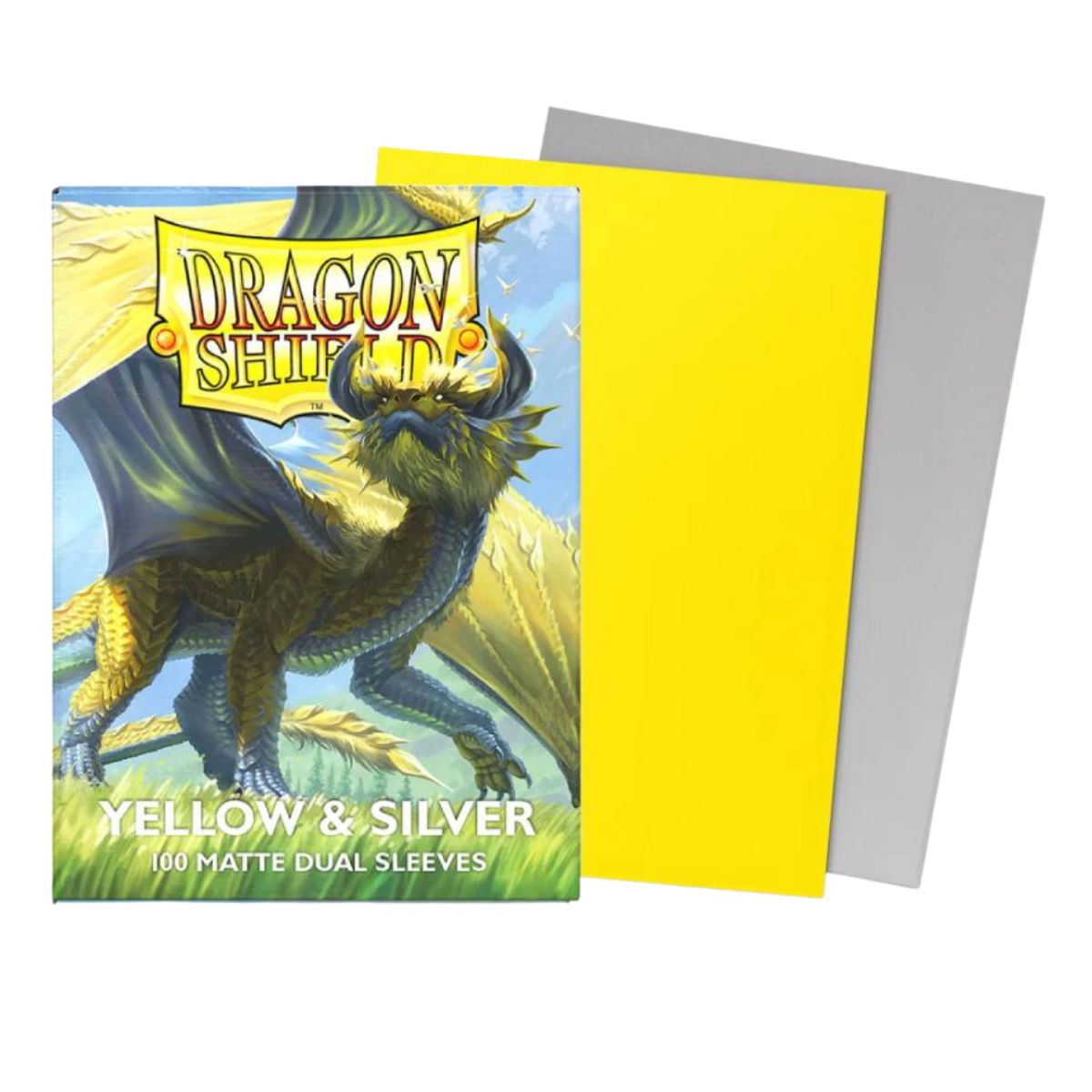 Dragon Shield Matte Dual Sleeves Yellow & Silver