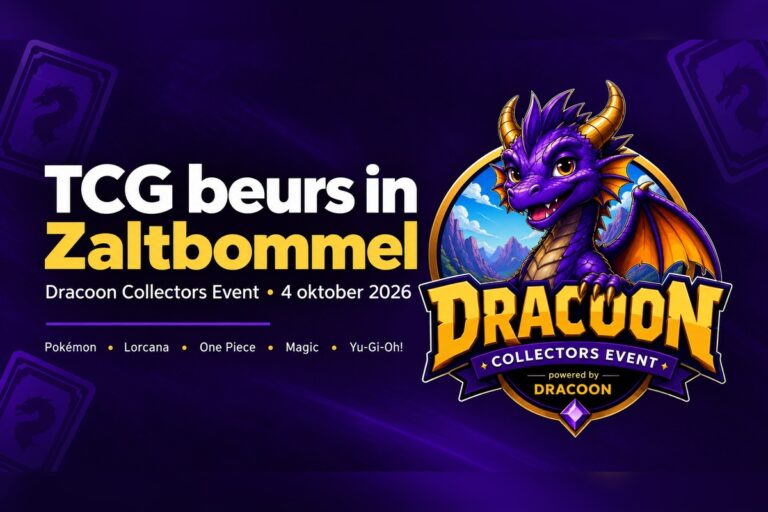 TCG beurs Zaltbommel Dracoon Collectors Event 2026 met Pokémon, Lorcana, One Piece, Magic en Yu-Gi-Oh!