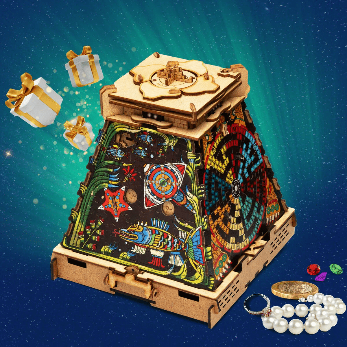 Cluepuzzle - Pyramid Of The Sun Jigsaw Puzzle Box - Afbeelding 6
