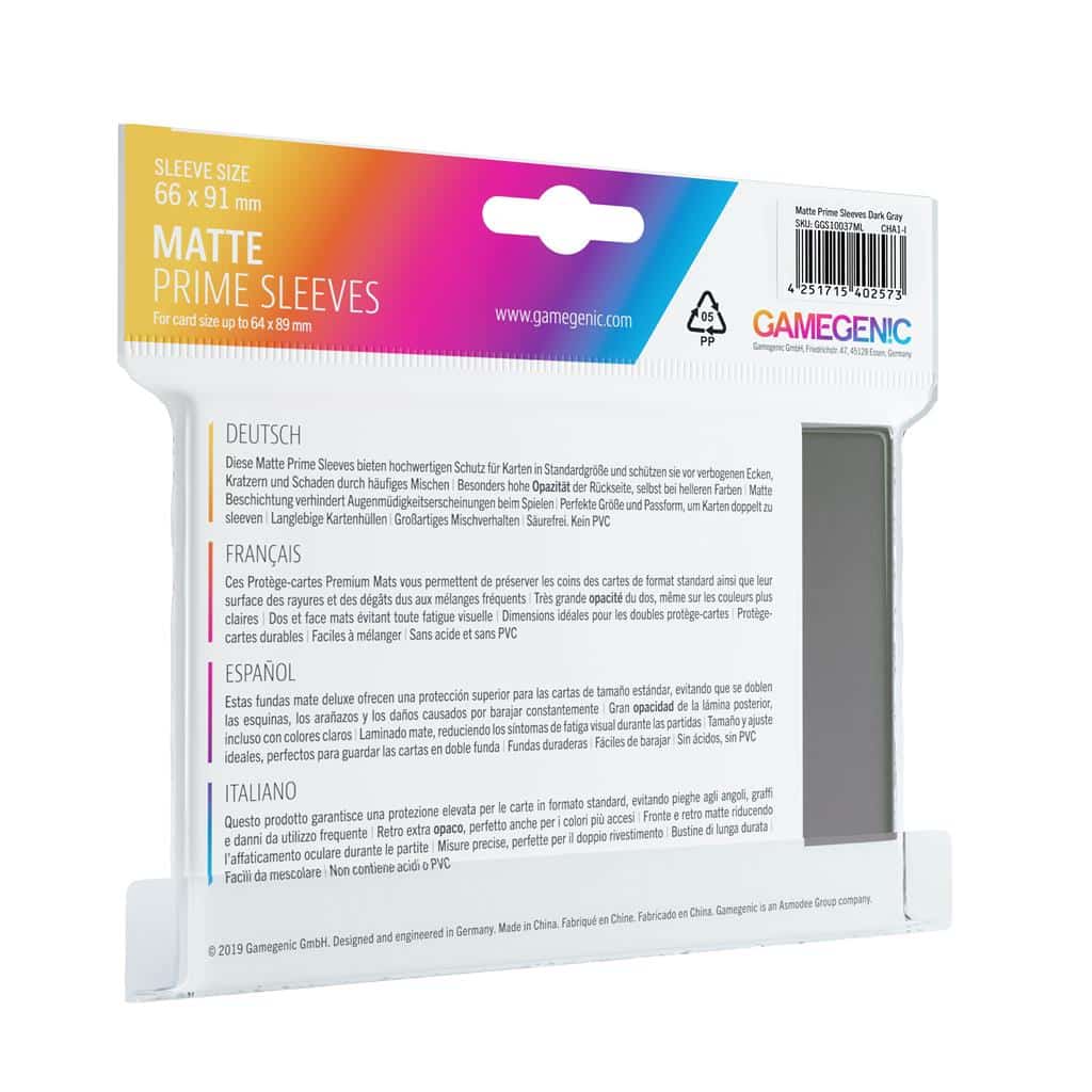 Gamegenic - Prime Sleeves Matte Grey 100x - Afbeelding 4