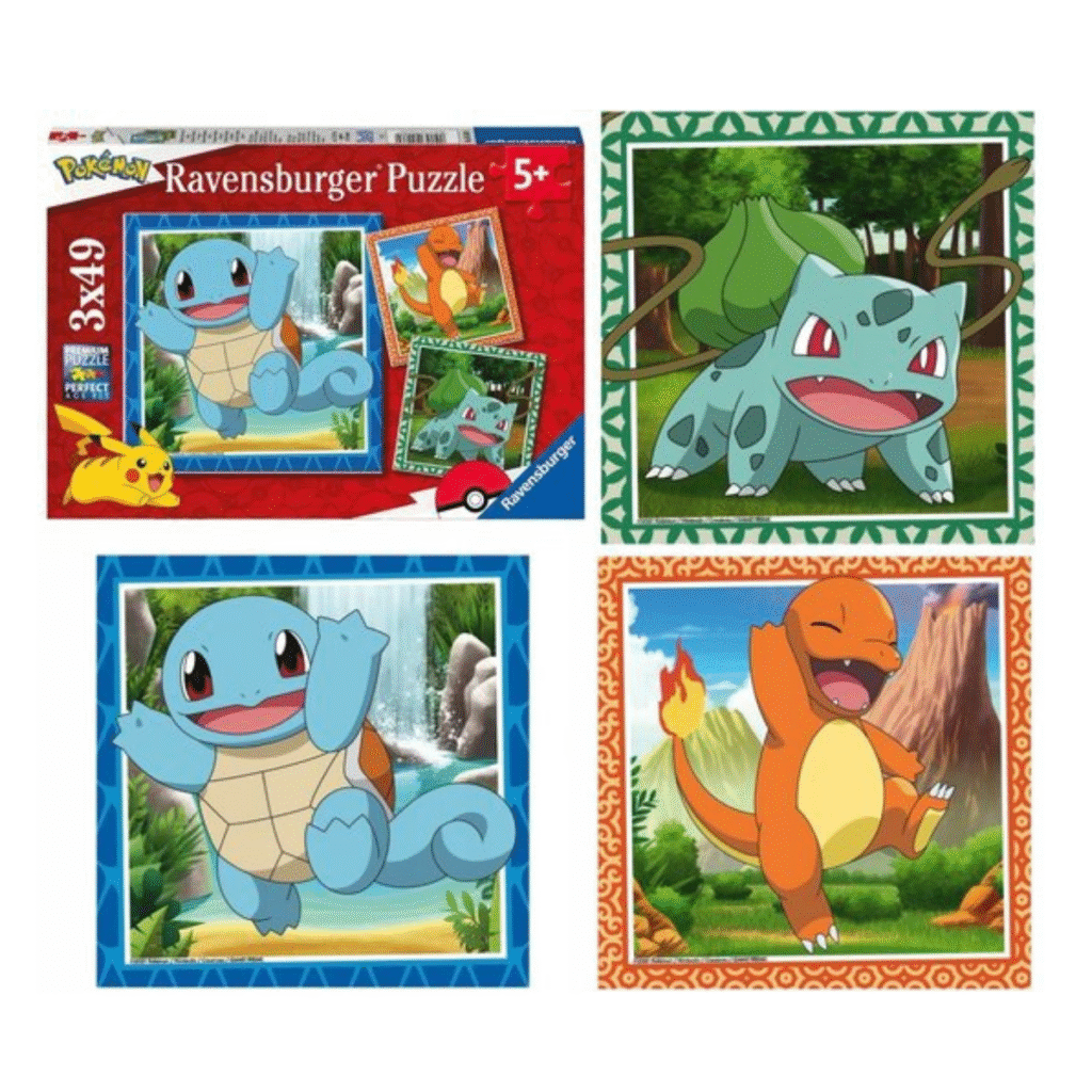 Ravensburger - Pokémon Puzzle Charmander Bulbasaur en Squirtle