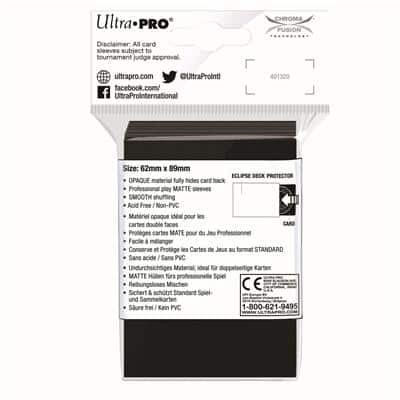 Ultra Pro - Sleeves Eclipse Matte Small Jet Black (60) - Afbeelding 4