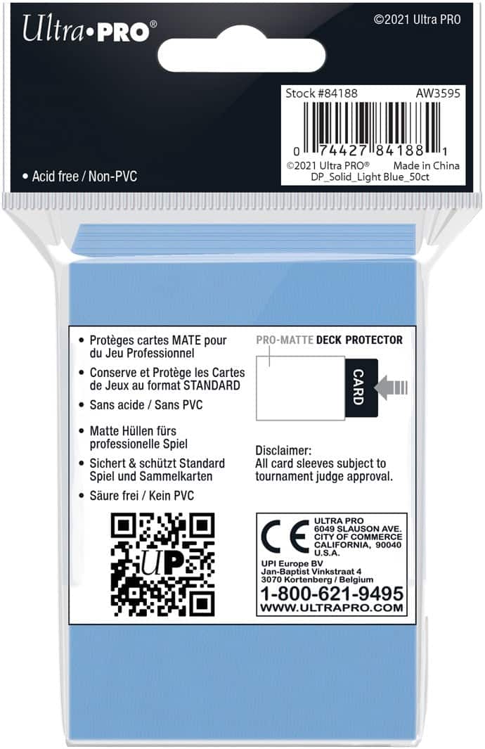 Ultra Pro - Sleeves Pro Matte Light Blue - Afbeelding 2